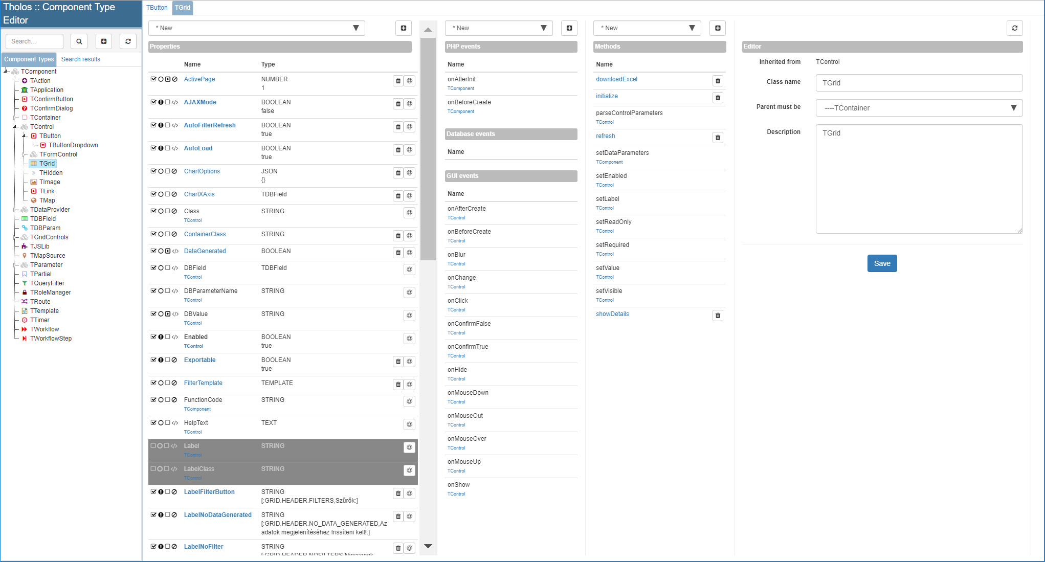 Tholos :: Component Editor